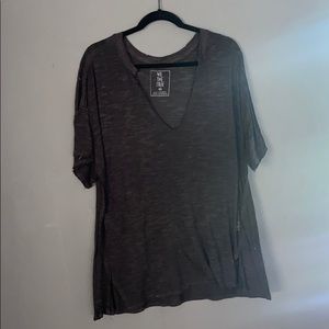 Free People - sort of sheer black v neck